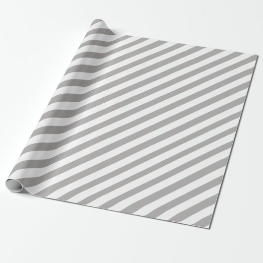 White Stripe Voeg uw achtergrondkleur toe Cadeaupapier (Uitgerold)