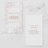 White Striped Bokeh Glitter Visitekaartje (Voorkant / Achterkant)