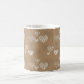 White Striped Hearts on Iced Coffee Koffiemok (Center)