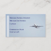 White Stripes Commerciële Vliegtuigkapitein Piloot Visitekaartje (Voorkant)
