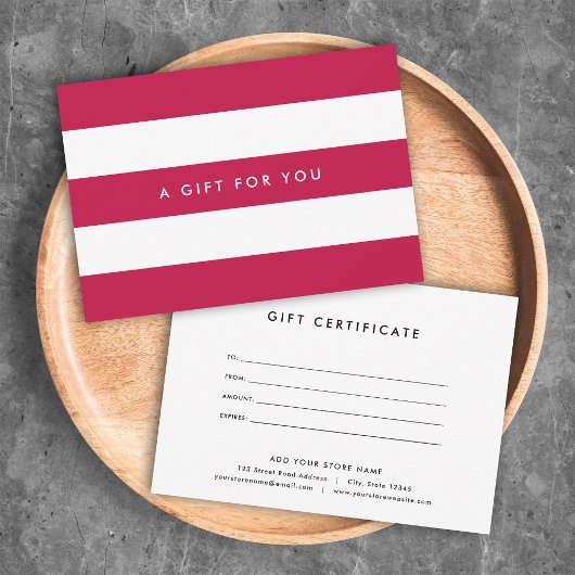 White Stripes & Custom Color Gift Certificate