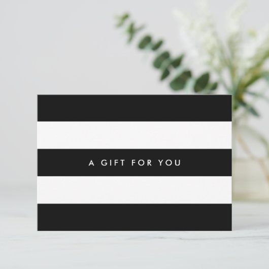 White Stripes & Custom Color Gift Certificate (Staand voorkant)