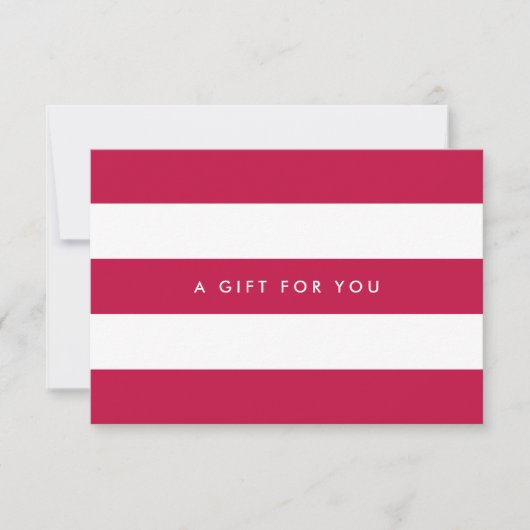 White Stripes & Custom Color Gift Certificate (Voorkant)