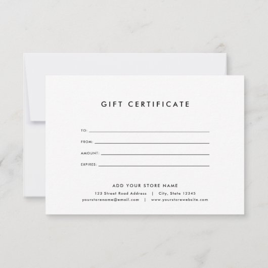 White Stripes & Custom Color Gift Certificate (Achterkant)