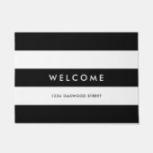 White Stripes Editable Background Colors Welcome Deurmat (Voorkant)