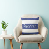 White Stripes Jouw naam Cushion Sierkussen (Stoel)