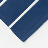 White Stripes Moderne Minimalistische Marine Blauw Fleece Deken (Hoek)