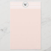 White Stripes Monogram Briefpapier (Voorkant)