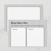 White Stripes Recipcard Kaart (Voorkant / Achterkant)