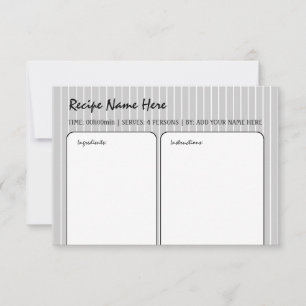 White Stripes Recipcard Kaart
