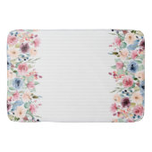 White Stripes Spring Flowers Border Accent Badmat (Voorkant)