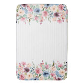 White Stripes Spring Flowers Border Accent Badmat (Voorkant Verticaal)