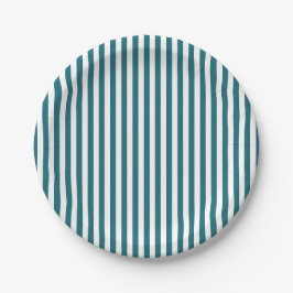 White Stripes Teal Papieren Bordje
