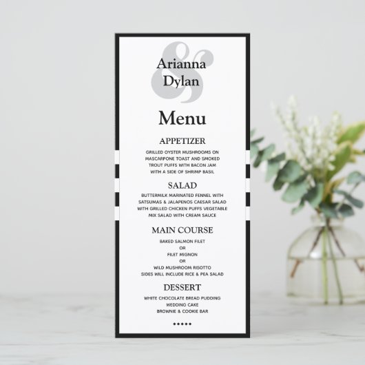 White Stropdas Affair Menu (Staand voorkant)