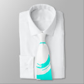 White Stropdas met Big Cyan Twirl (Gebonden)