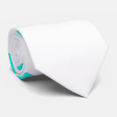 White Stropdas met Big Cyan Twirl (Opgerold)