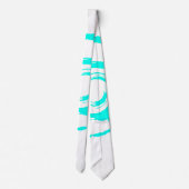 White Stropdas met Big Cyan Twirl (Achterkant)