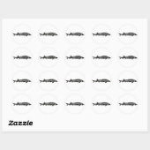 White Sturgeon Gyotaku-40-item Ronde Sticker (Vel)