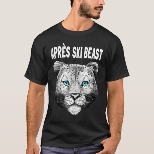White Style Apres Ski Snow Leopard T-shirt (Voorkant)