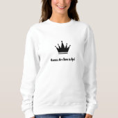 White Style Minimalist Queen wordt geboren in apri Trui (Voorkant)