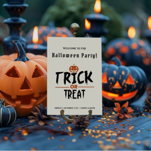 White Stylish Halloween Party Poster