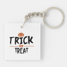 White Stylish Happy Halloween Sleutelhanger
