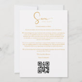 White Stylish Minimalist Custom 4-Photo Wedding Save The Date (Achterkant)