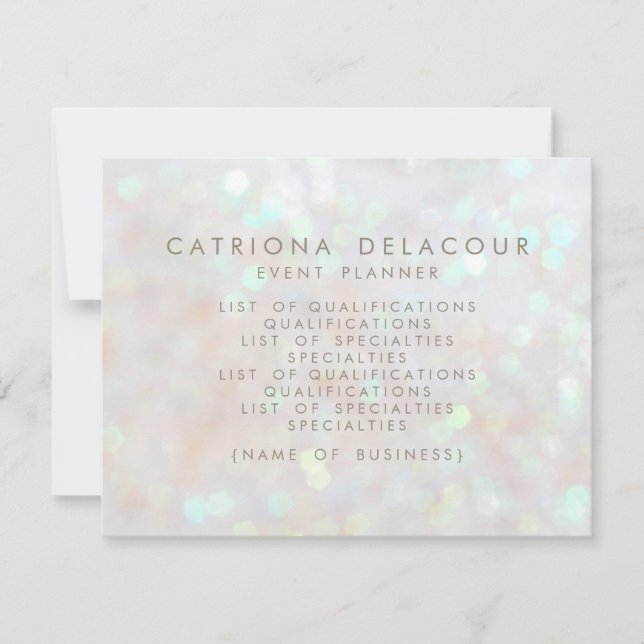 White Subtle Glitter Bokeh Business Flyer Kaart (Voorkant)