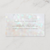 White Subtle Glitter Bokeh Visitekaartje (Achterkant)