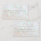 White Subtle Glitter Bokeh Visitekaartje (Voorkant / Achterkant)