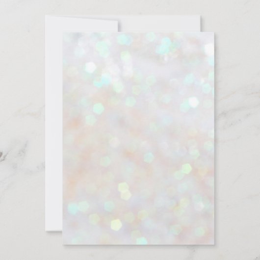 White Subtle Glitter Bokeh Wedding Invitation Kaart (Achterkant)