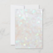 White Subtle Glitter Bokeh Wedding RSVP Kaart (Achterkant)