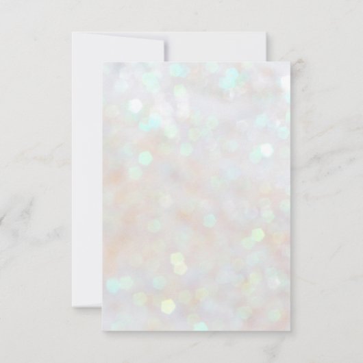 White Subtle Glitter Bokeh Wedding RSVP Kaart (Achterkant)
