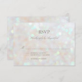 White Subtle Glitter Bokeh Wedding RSVP Kaart (Voorkant / Achterkant)
