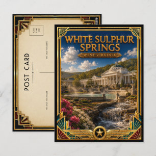 White Sulphur Springs West Virginia Vintage Kunst Briefkaart