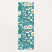 White Summer Daisies On Aqua Yogamat (Voorkant)