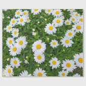 White Summer Daisy Garden Cadeaupapier (Vlak)