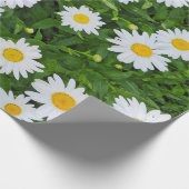 White Summer Daisy Garden Cadeaupapier (Hoek)