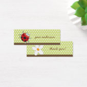 White Summer Daisy + Ladybug Dank je Label / Mini Visitekaartjes (Bureau)