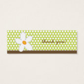 White Summer Daisy + Ladybug Dank je Label / Mini Visitekaartjes (Achterkant)