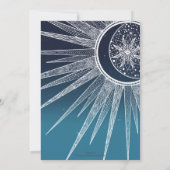White Sun Moon Mandala Blue Gradient Design Kaart (Achterkant)