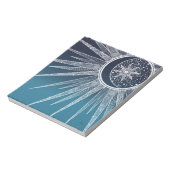 White Sun Moon Mandala Blue Gradient Design Notitieblok (Linkerzijde)