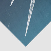 White Sun Moon Mandala Blue Gradient Design Tissuepapier (Detail)