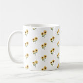 White Sunflower Floral Pattern Design Minimalist Koffiemok (Links)