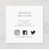 White Sunflower Simple Square Vierkante Visitekaartje (Achterkant)