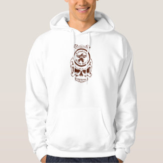White Supporter Hoody, Bruin Skull Design Hoodie