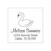 White Swan-adres 2 Rubberstempel (Afrduk)