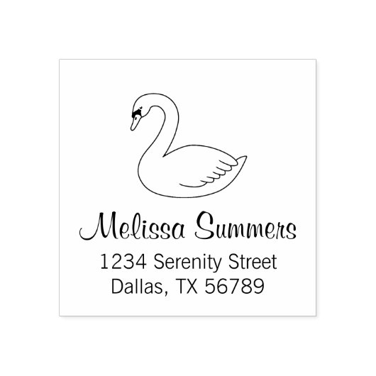 White Swan-adres 2 Rubberstempel (Afrduk)