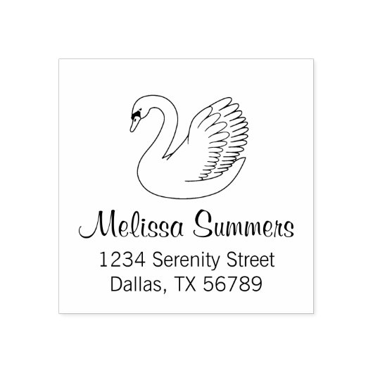 White Swan Adres Rubberstempel (Afrduk)