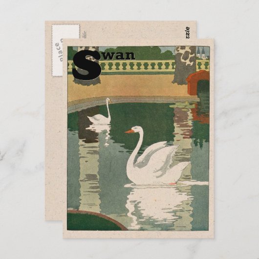 White Swan Alphabet Briefkaart (Voorkant / Achterkant)